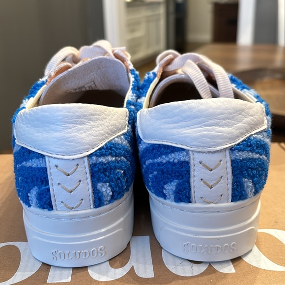 Soludos lbiza Platform Psychedelic Spiral Sneakers Marine Blue Sz 9.5 $149 - Picture 6 of 8